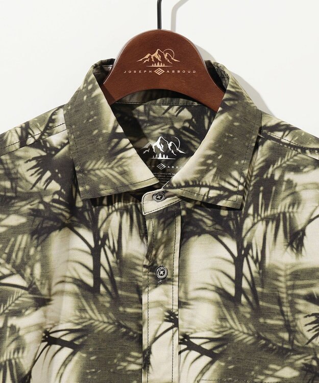 JOSEPH ABBOUD MOUNTAIN 【イタリア素材/軽量/撥水/ストレッチ】X-WAVEヤシパターン シャツ カーキ系6