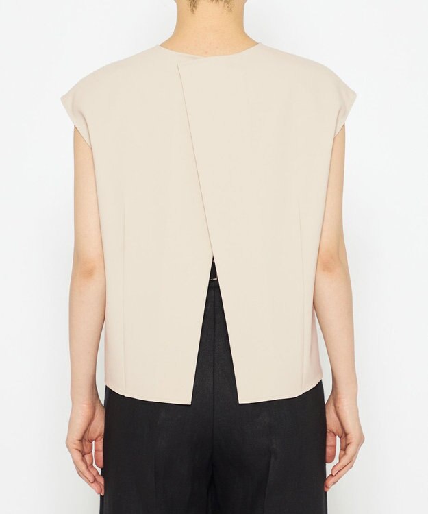 uncrave 【撥水・洗濯機洗い可】プルーフダブルクロス バックオープンブラウス（uncrave WHITE） グレージュ