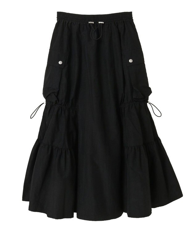 Green Parks ・ＳＵＧＡＲ　ＳＰＯＯＮ　ドロストティアードスカート Black