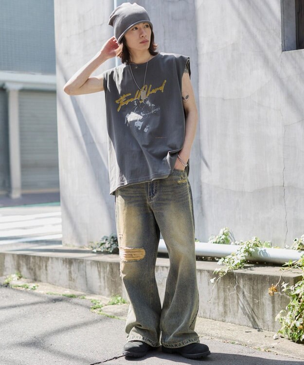 WEGO 【ユニセックス着用ITEM/MLサイズ展開】グラフィックBIGノースリーブ 柄3