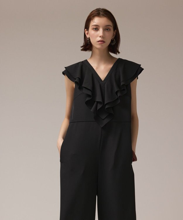 GRACE CONTINENTAL フリルサロペット ブラック