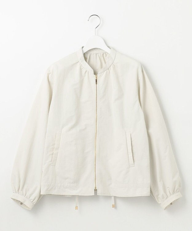 自由区 【撥水加工・UVケア・洗える】ライトグログラン ブルゾン アイボリー