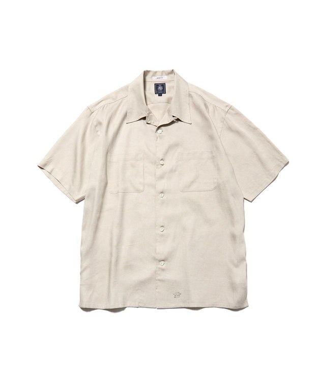 J.PRESS MEN 【J.PRESS ORIGINALS】Rayon Linen Oxford Open Half Sleeve Shirt / Baggy-Fit ベージュ系