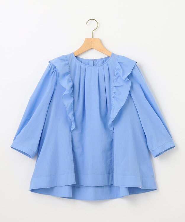 組曲 【WEB限定】ナチュラルローン ペプラムブラウス ブルー系