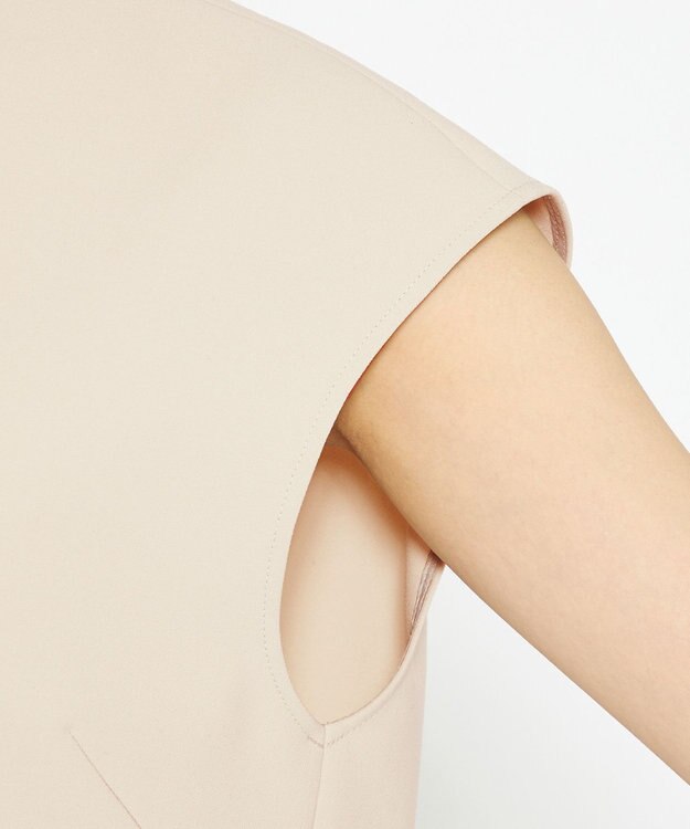 uncrave 【撥水・洗濯機洗い可】プルーフダブルクロス バックオープンブラウス（uncrave WHITE） グレージュ