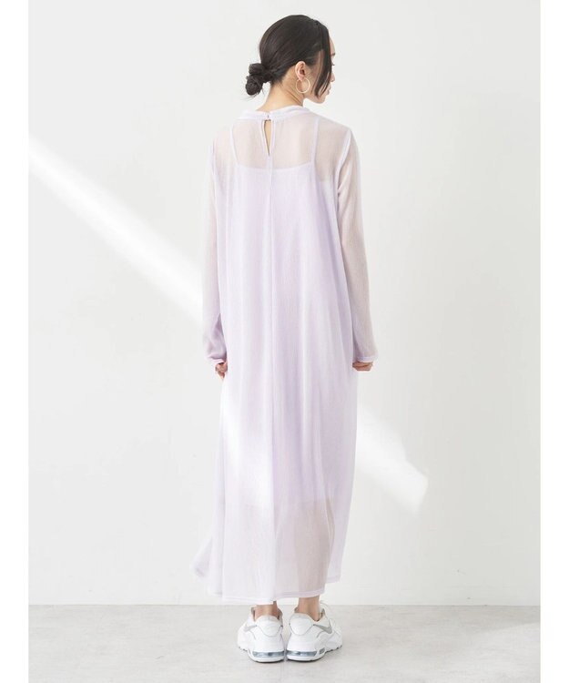 earth music&ecology ＳＥＴ２点シアーワンピース＋ペチワンピース Purple