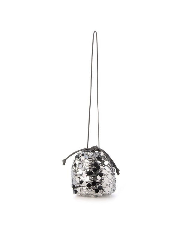 UNBILLION カシュカシュ cachecache / 2wayスパンコール巾着ショルダー シルバー