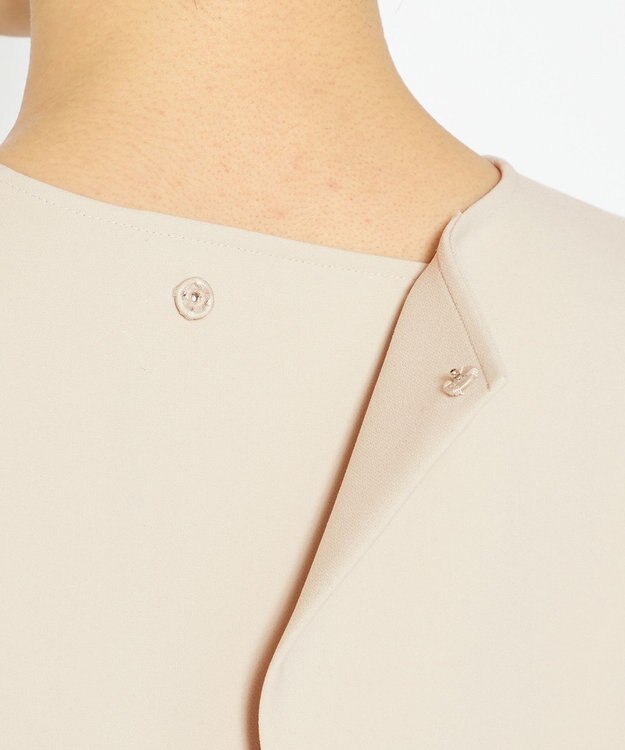 uncrave 【撥水・洗濯機洗い可】プルーフダブルクロス バックオープンブラウス（uncrave WHITE） グレージュ