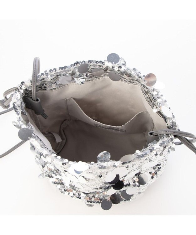 UNBILLION カシュカシュ cachecache / 2wayスパンコール巾着ショルダー シルバー