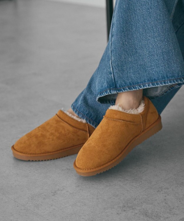 AMERICAN HOLIC 【整履き】ムートンライクブーツ Camel