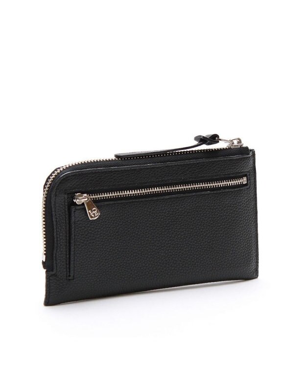 A.D.M.J. 【牛革】モーツァルト/スワロフスキー・クリスタル付オーガナイザーパース(背胴ファスナーポケット） BK