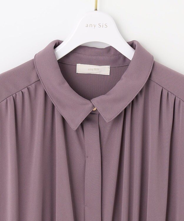 ANY SIS 【UVケア】エアリープリーツ ワンピース スモーキーピンク