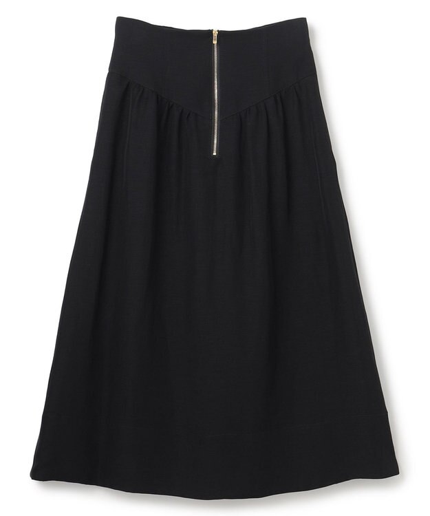 BEIGE， BERNARD / リネン混 ゴールドジップ ハイウエススカート Black