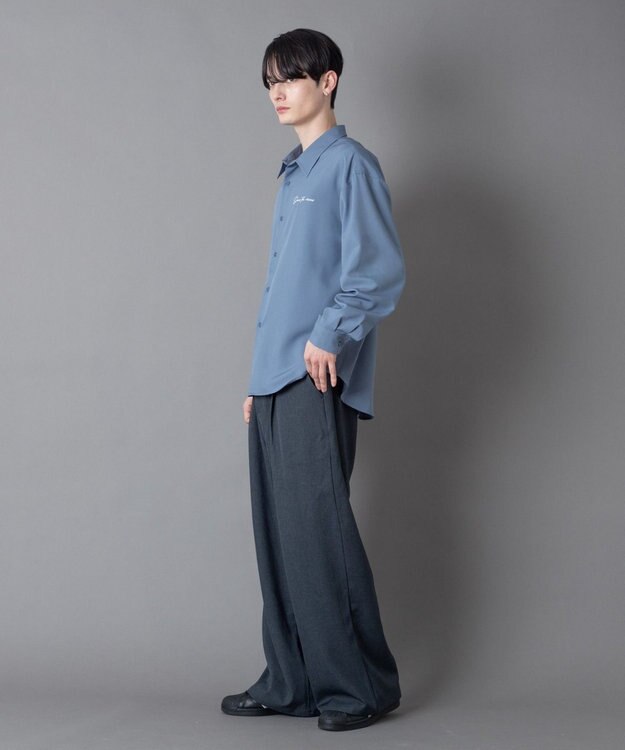 WEGO ワンポイントルーズシャツ（LS） ブルーその他