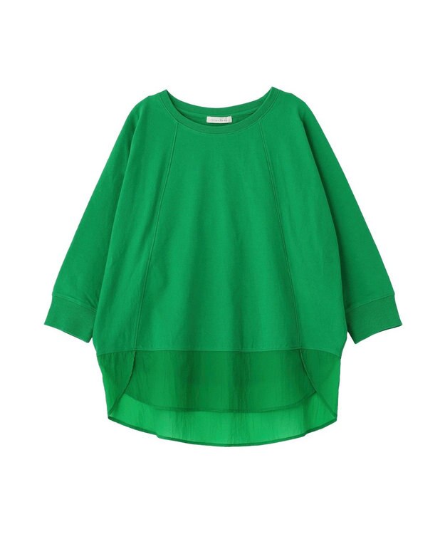 Green Parks 七分袖ドルマン裏毛シアードッキングプルオー Green