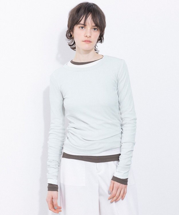 NAVE 【Nave・洗える】ガーゼフライス ロングスリーブ ライトグリーン系