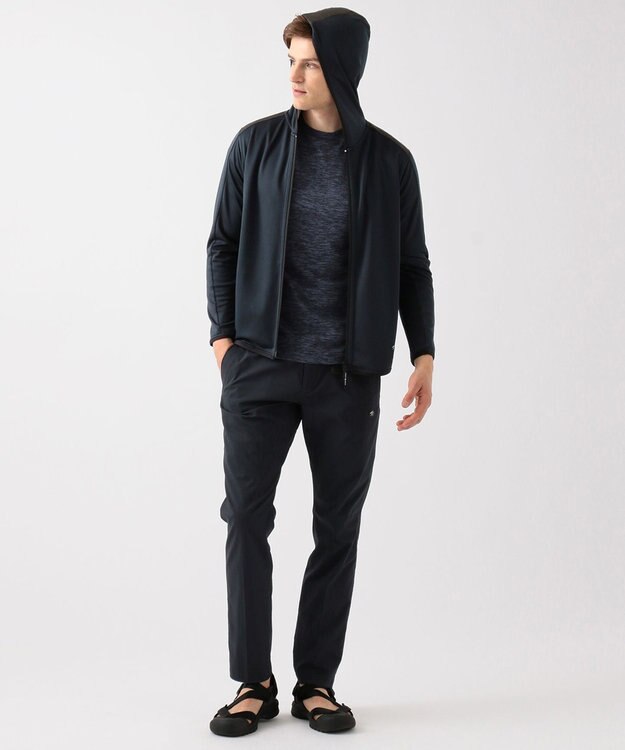 JOSEPH ABBOUD MOUNTAIN スラブシャンブレーストレッチ パンツ ネイビー系