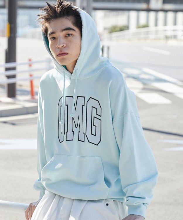 WEGO 【ユニセックス着用ITEM】ピグメントOMGプルパーカー サックス