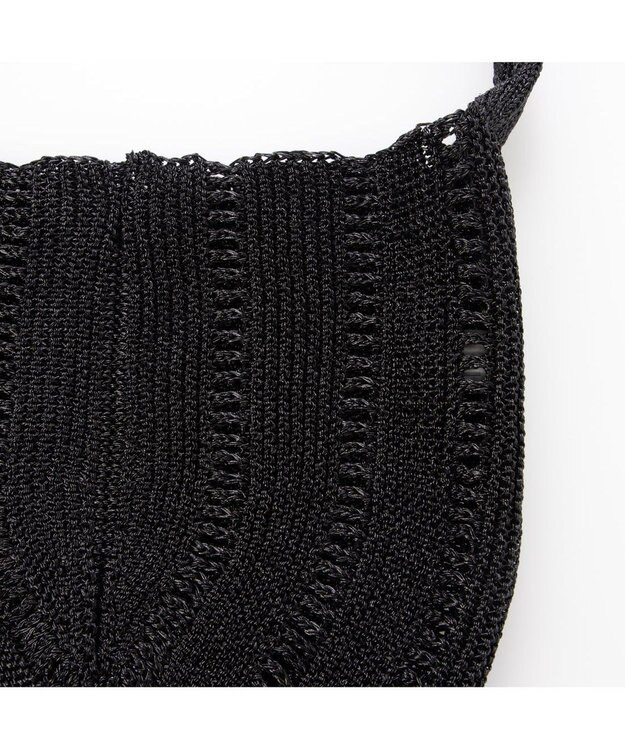 UNBILLION カシュカシュ cachecache / ラメ糸ラウンドセミショルダー ブラック