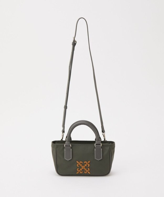 russet 《モノグラム刺繍》コーデュラナイロン2WAYミニショルダーバッグ（CE-1778） Gray