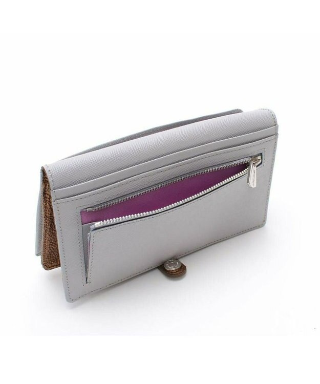 A.D.M.J. 【牛革】メタリックレザー/ガマグチ付ロングウォレット ブラス　ブラウン