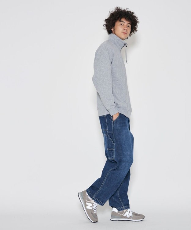 J.PRESS YORK STREET 【UNISEX】ロゴ刺繍ハーフジップ プルオーバー ライトグレー系