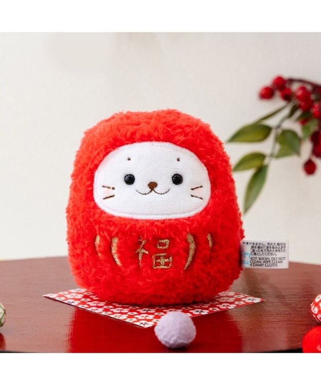 Mother garden しろたん だるまマスコット 《赤》 単品  8cm 赤