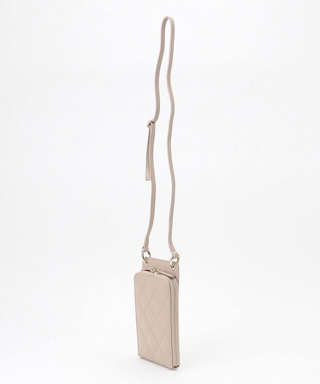 23区 【新色追加】キルティング スマホ ポシェット ベージュ系