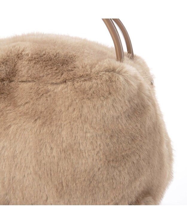 UNBILLION カシュカシュ cachecache / ミンク風エコファー2wayボックストート ベージュ