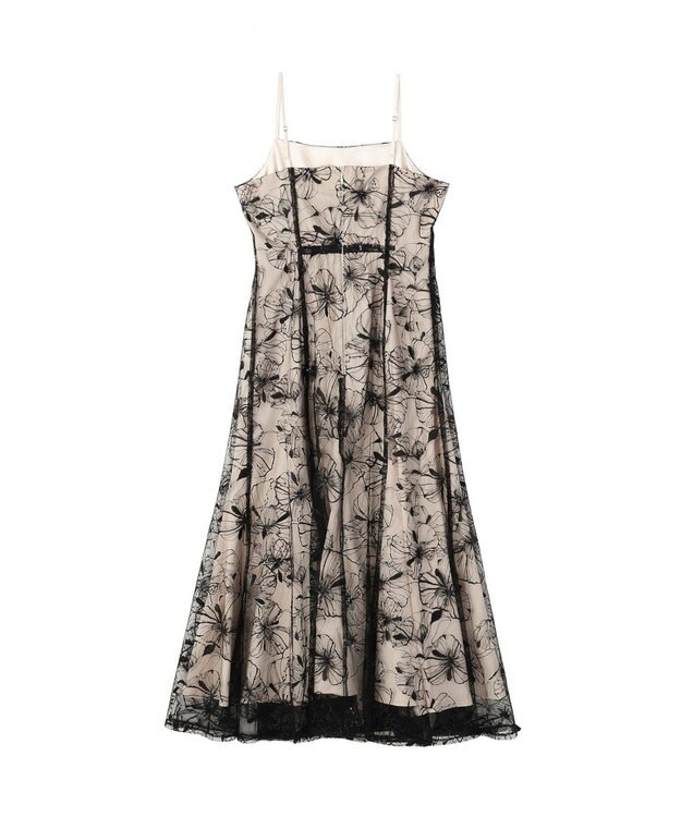 YECCA VECCA 【2点SET】フラワー柄スパンコール刺繍ドレス Ivory