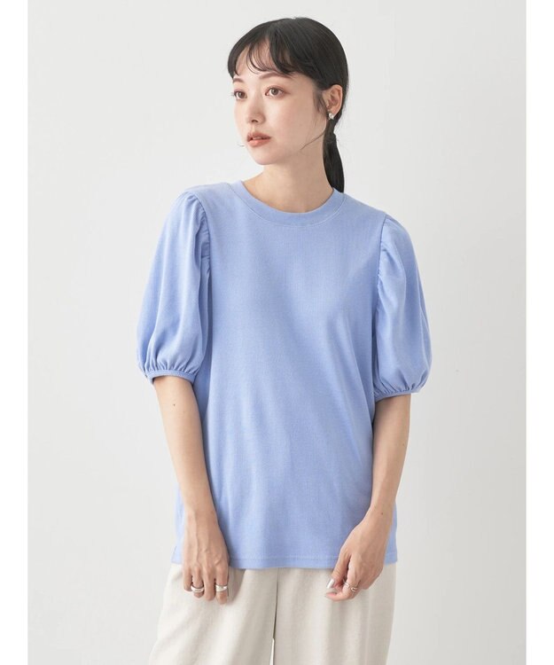 earth music&ecology パフスリーブプルオーバー Blue