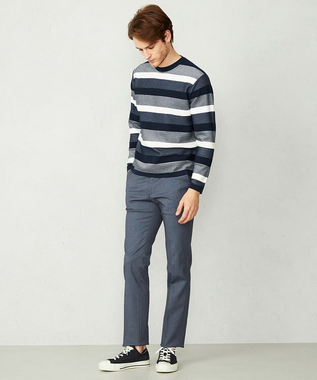 JOSEPH ABBOUD 【オーガニックコットン】シャンブレードビー パンツ ネイビー系