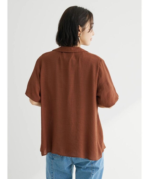 Green Parks ゆったり開襟シャツ Brown