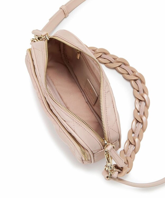 TOPKAPI 【TREASURE TOPKAPI】キルティング アクリルチェーン付 ショルダー バッグ ペールベージュ