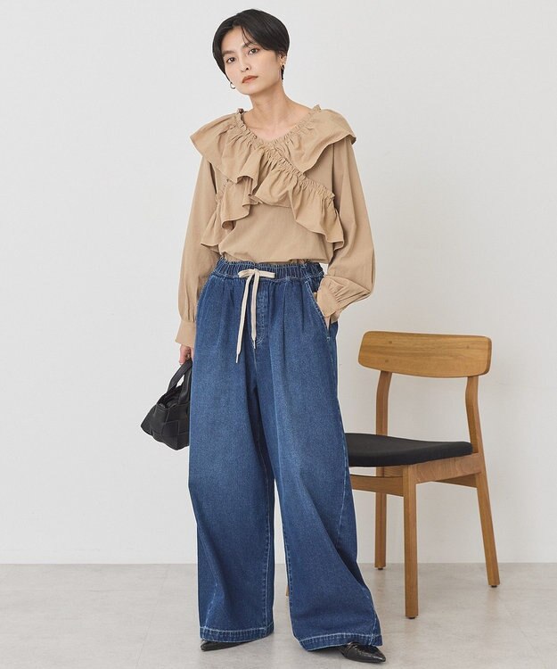 AMERICAN HOLIC フリルVネックブラウス Mocha