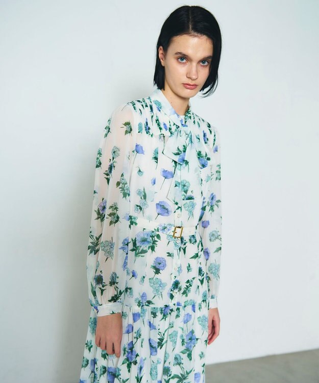 GRACE CONTINENTAL グラデフラワープリントワンピース キナリ