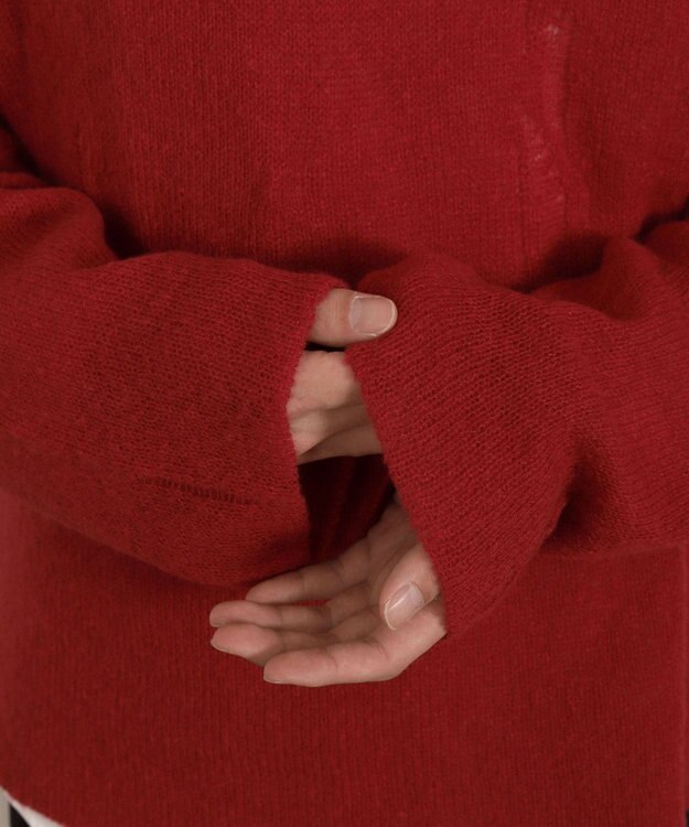 WEGO ダブルガーゼダメージプルオーバー レッド