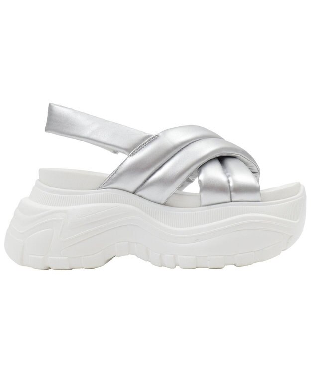 WEGO パテッドクロス厚底サンダル シルバー