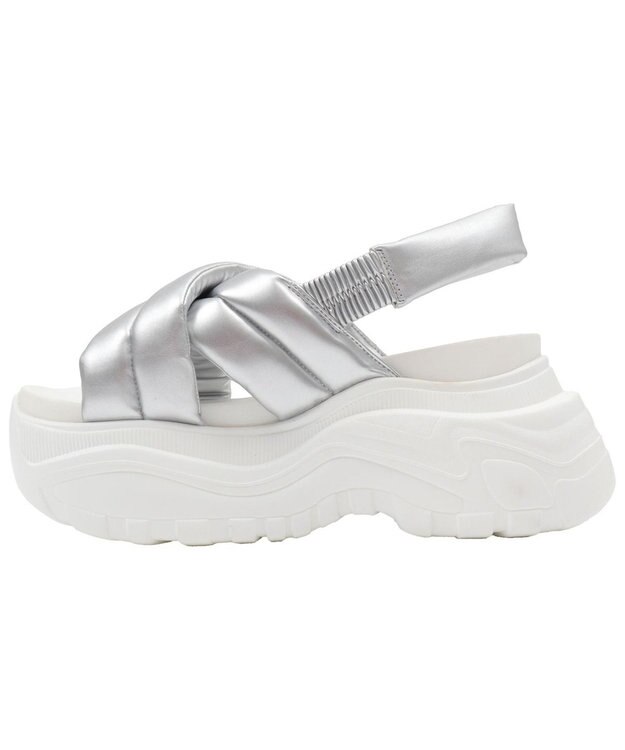 WEGO パテッドクロス厚底サンダル シルバー