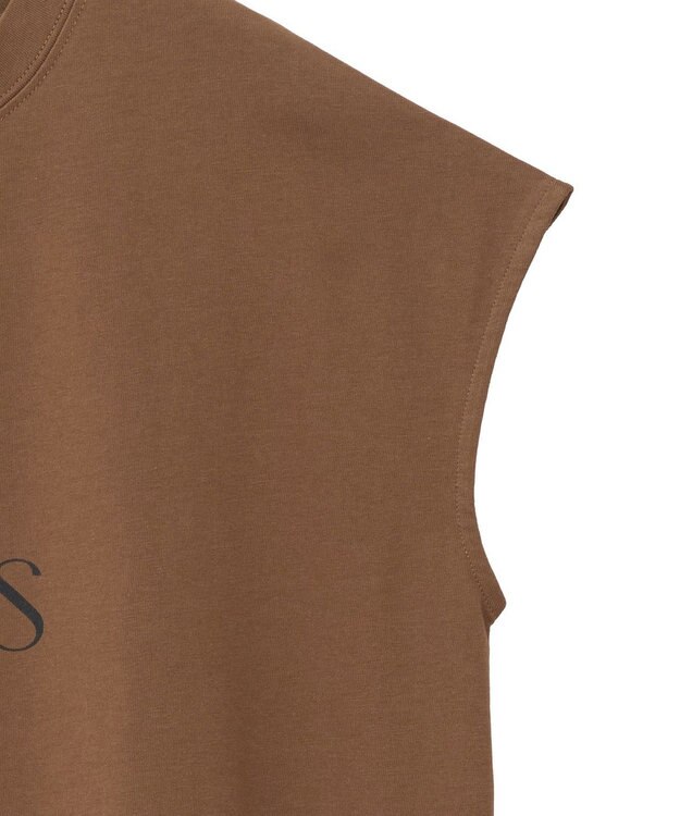 Green Parks フレンチスリーブ裾レースロゴチュニック Brown