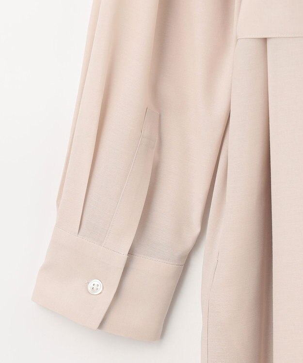 23区 【洗える】シアーマットクロス ロング シャツ ベージュ系