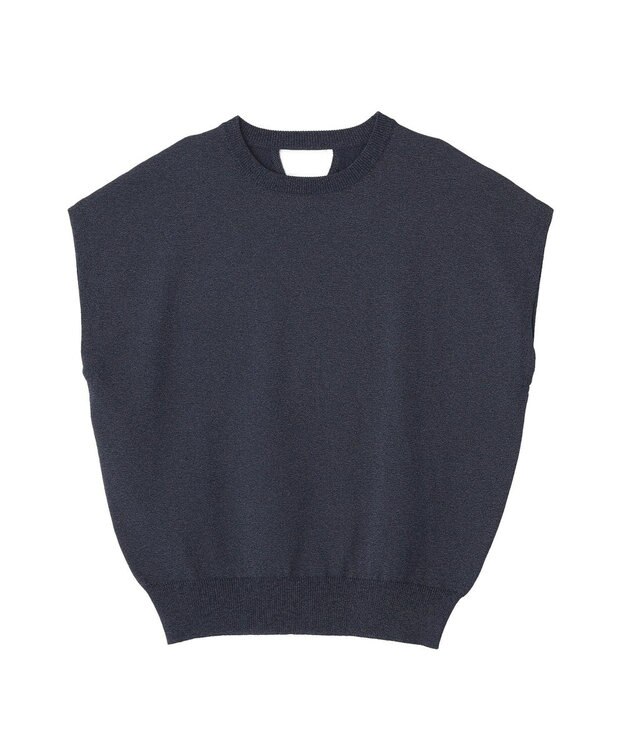 AMERICAN HOLIC 【WEB限定】接触冷感ラメフレンチスリーブニットプルオーバー Navy