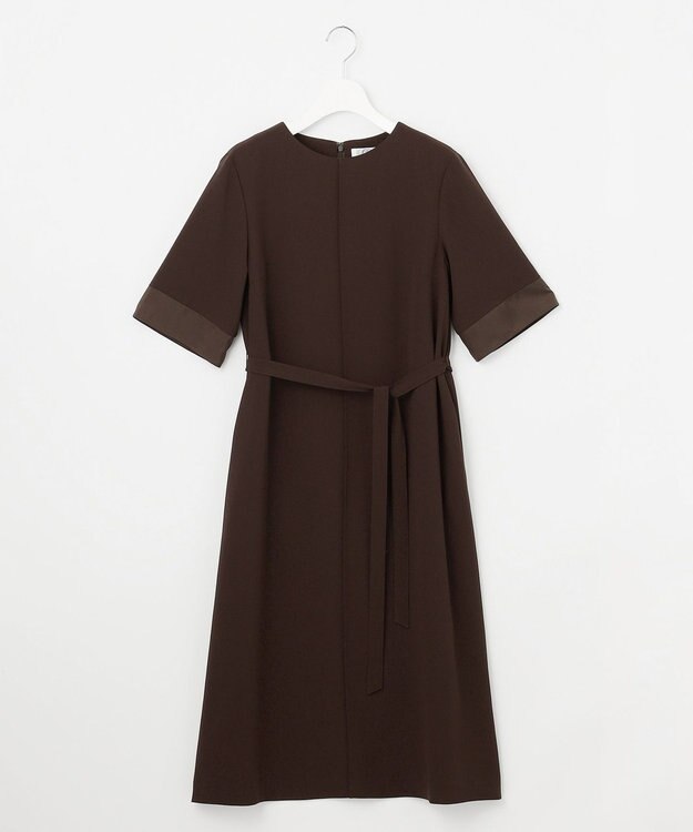 J.PRESS LADIES 【セットアップ対応・人気素材】Light ジョーゼット ワンピース ダークブラウン系