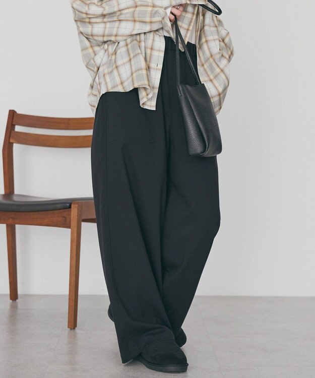 AMERICAN HOLIC 【イージーケア】ベイカーリラックスパンツ Black