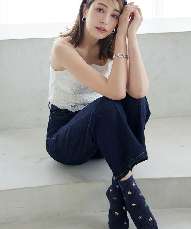 Tiaclasse トレリス＋カラーフラワーソックス ネイビー