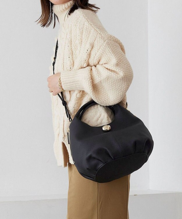 TOPKAPI 【TREASURE TOPKAPI】シュリンクレザー メタルパーツ 2WAY ショルダー バッグ ブラック