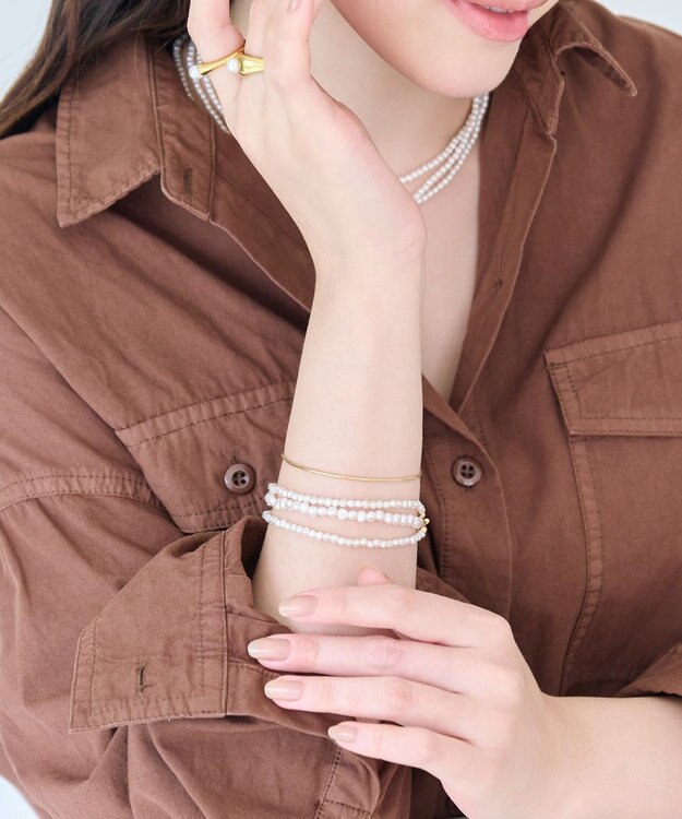 Phoebe レイヤードバロックパールマンテルブレスレット　ゴールド ゴールド