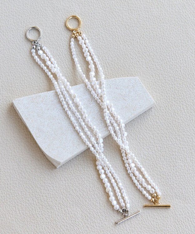 Phoebe レイヤードバロックパールマンテルブレスレット　ゴールド ゴールド