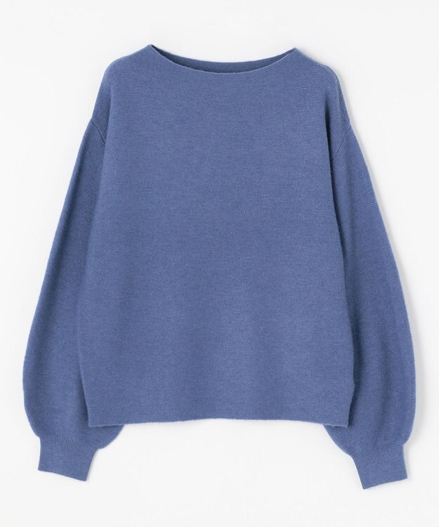 ANY 【洗える】カシミヤブレンドガーターニット ブルー