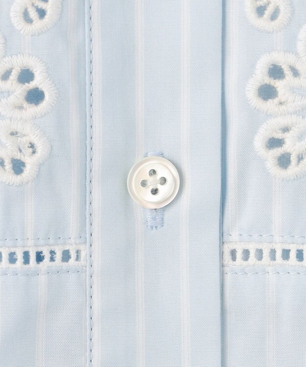 自由区 L エンブロイダリーブロード ワンピース サックス×オフ